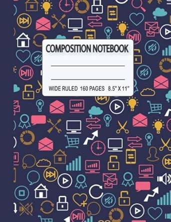 composition notebook technology wide ruled blank lined book for girls boys kids teens and students for