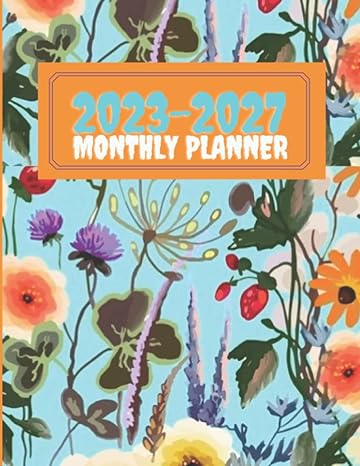 2023 2027 five year monthly planner daily weekly cute floral blue for women men girls sixty month calendar