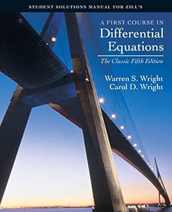 a first course in differential equations student solution manual for zills classic fifth ed 5th edition
