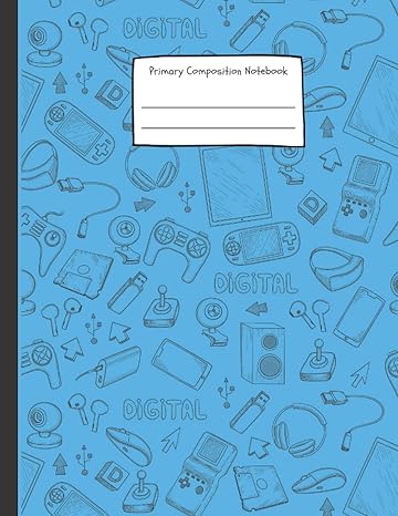 video game primary composition notebook primary story journal half page dotted midline with picture space