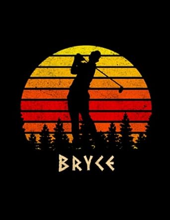 bryce name gift personalized golf lined notebook daily journal for sport lovers work list 8 5 x 11 inch