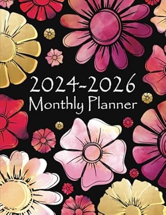 monthly planner 2024 2026 3 year schedule organizer with holidays summer flower design 1st edition realme