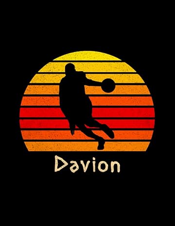 davion name gift personalized basketball lined notebook journal for sport lovers college 110 pages 21 59 x 27