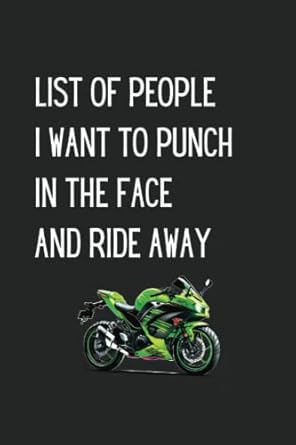 people i want to punch in the face and ride away office blank notebook journal with a funny saying on the