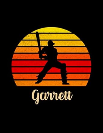 garrett name gift personalized cricket lined notebook daily journal for sport lovers pretty to do list meal