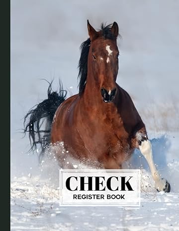 check register book horse cover check register book a simple checking account transaction register 120 pages