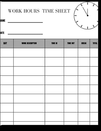 time log book for work 1st edition myza myza b0ccxldvpg