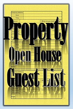 property open house guest list real estate registry and property journal a comprehensive logbook for home