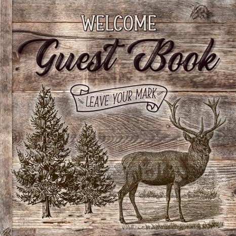welcome guest book deer hunting design vacation rental sign in log book great for cabins airbnb bed and