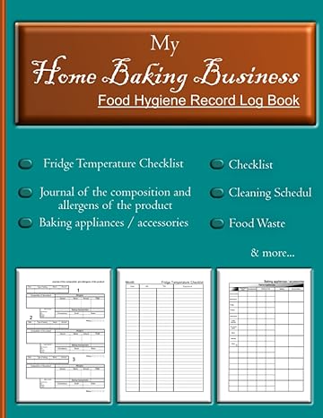 my home baking business food hygiene record log book 1st edition christopher tomislaw publisher 979-8461688905