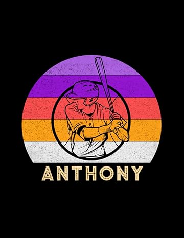 anthony name gift personalized baseball lined notebook daily journal for sport lovers 8 5 x 11 inch business