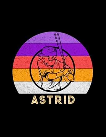 astrid name gift personalized baseball lined notebook daily journal for sport lovers a4 110 pages 8 5 x 11