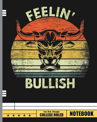 feelin bullish stock market bull traders trading notebook wide ruled composition notebook bitcoin