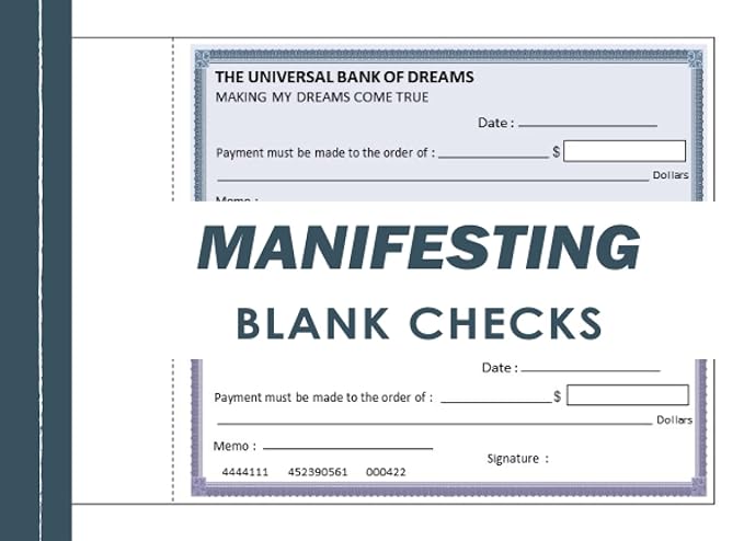 checks that appear blank your dreams can come true use your chequebook manifestation journal to make your