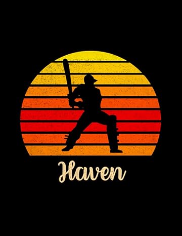 haven name gift personalized cricket lined notebook daily journal for sport lovers hour 8 5 x 11 inch to do