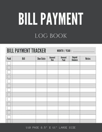 bill payment log book monthly bill payment log book bill payment tracker notebook bill tracker notebook