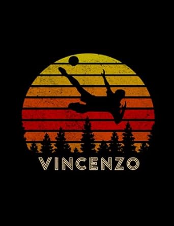 vincenzo name gift personalized football lined notebook journal for soccer sport lovers a4 wedding 8 5 x 11