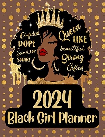 black girl planner 2024 12 months schedule organizer for african american women with us holidays and