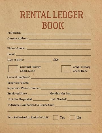 rental ledger book property manager journal a rent income expense bookkeeping landlord property management