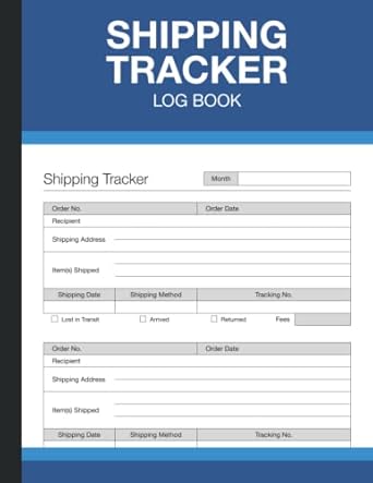 shipping tracker log book customer order shipment notebook for small business sales 8 5 x 11 inches 1st