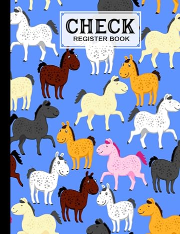 check register book check register book horses cover 120 pages size 8 5 x 11 to check bank transaction and