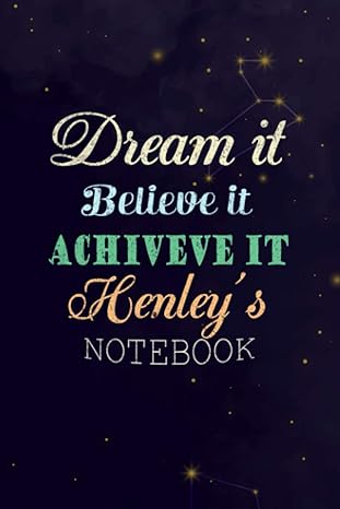 personalized name cover dream it believe it achieve it henley s notebook planner journal pocket work list