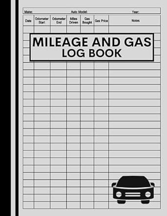 mileage and gas log book cute logbook gift for drivers and businesses to record and track vehicles expenses