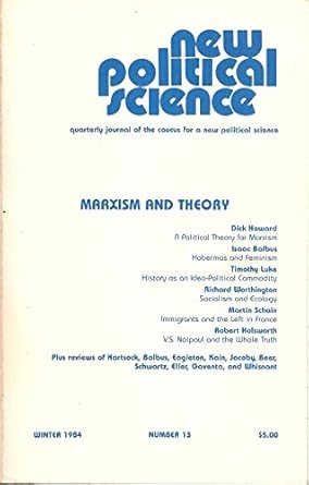 new political science number 13 winter 1984 marxism and theory quarterly journal of the caucus for a new