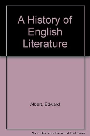 history of english literature 1st edition edward albert, nadia cornuau 0245532471, 978-0245532474