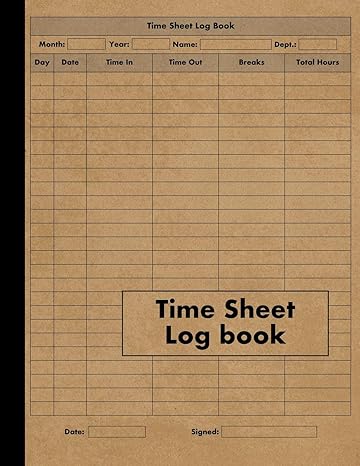time sheet log book large simple employee time log 120 timesheet pages work time record notebook to record