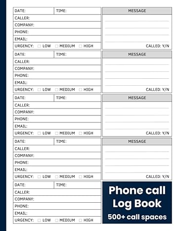 phone call log book simple voicemail notebook for offie with 500+ record spaces to simplify your
