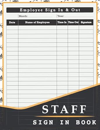 staff sign in book employee sign in and out book staff signing book ideal for business a4 large employee log