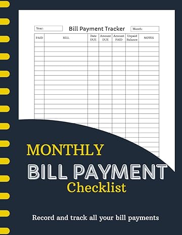 bill tracker notebook monthly bill payment checklist planner for budgeting financial / finance and payment