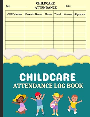 childcare attendance log book daycare attendance tracker daycare sign in and out book for keeping track of