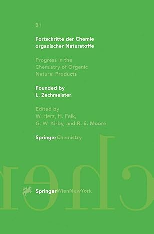 fortschritte der chemie organischer naturstoffe / progress in the chemistry of organic natural products 1st