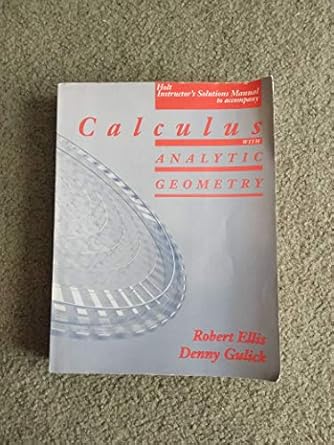 instructors solutions manual to accompany holt calculus with analytic geometry 1st edition robert ellis