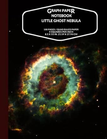 big math notebook little ghost nebula for space nerds 8 5 x 11 quad ruled graph grid paper 4 squares per inch