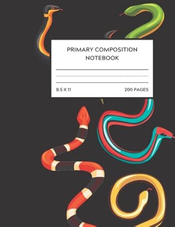 snake primary composition notebook grades k 2 draw and write journal with picture space and dotted midline