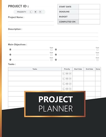 project planner project management workbook with checklist for small and medium projects task management