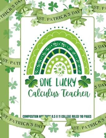 green rainbow st patricks day composition notebook for one lucky calculus teacher st paddys college ruled