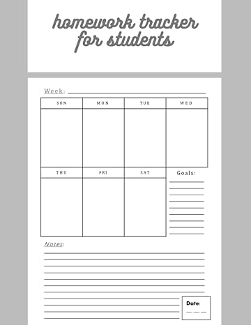 homework tracker for students assignment planner for high school homework log book for students homework