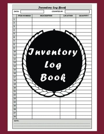 inventory log book large inventory log book for business and home/ 115 pages/ 8 5 x11 / creme paper/ perfect