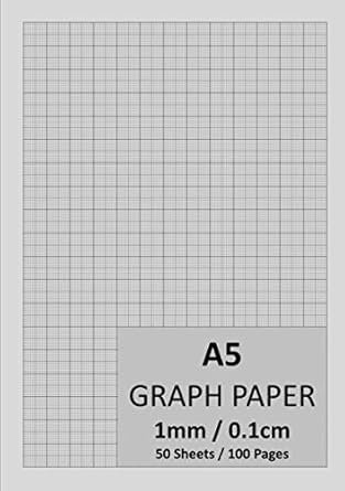 a5 graph paper 1mm 0 1cm 148mm x 210mm graph pad 1/5/10 mm square grid ruled graphing notepad 100 pages/50