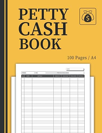 petty cash book cash flow log book a4 petty cash ledger petty cash log book for small business accounting