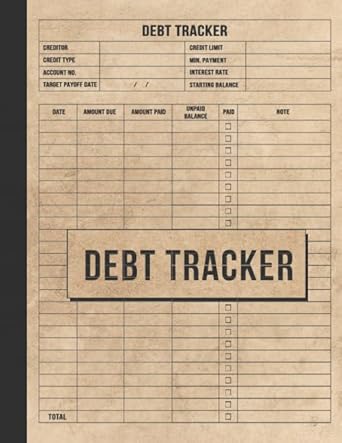 debt tracker 1st edition accounting wiz press 979-8643015291