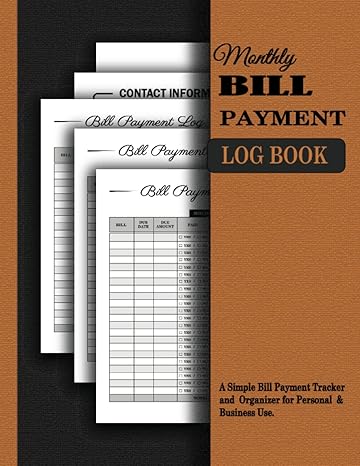 monthly bill payment log book monthly bill payments checklist organizer planner expense tracker bill