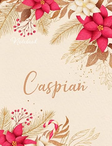personalized writing notebook journal for caspian name flowers color cover to do 8 5 x 11 inch a4 over 110