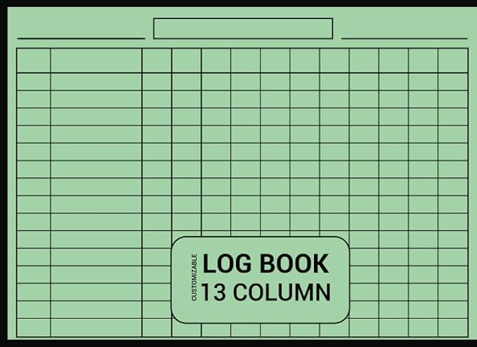 customizable log book 13 column thirteen columns financial planner organizer and expense tracker notebook