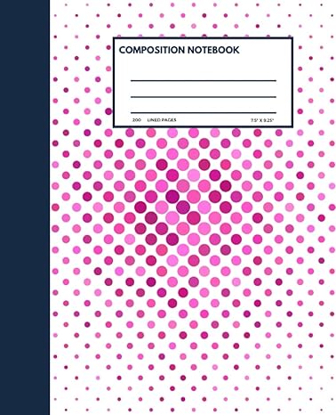 composition notebook college ruled lined composition notebook red pink and white dotted cover with blue spine