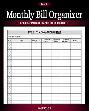 bill organizer bill payment tracker monthly bill organizer monthly bill planner expense tracker bill paying
